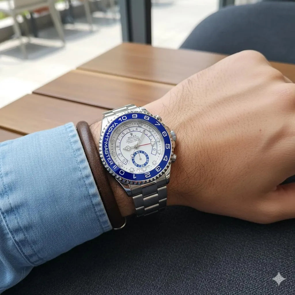 Rolex Oyster Perpetual: The Perfect Fusion of Crisp White Dial and Striking Blue Cerachrom Elegance